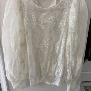 Chic Lace Cream Blouse